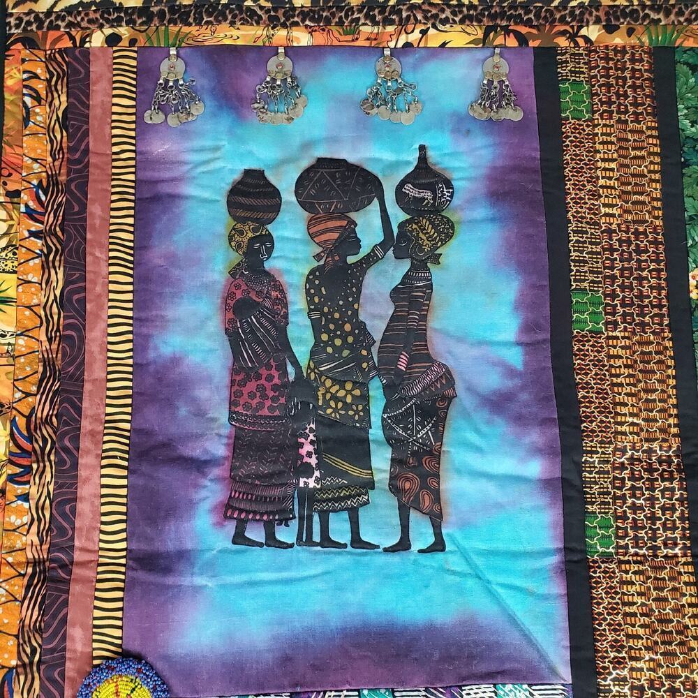 Beautiful Quilted Art Wall Hanging signed by Artist - The Water Carriers - Picture 6 of 15